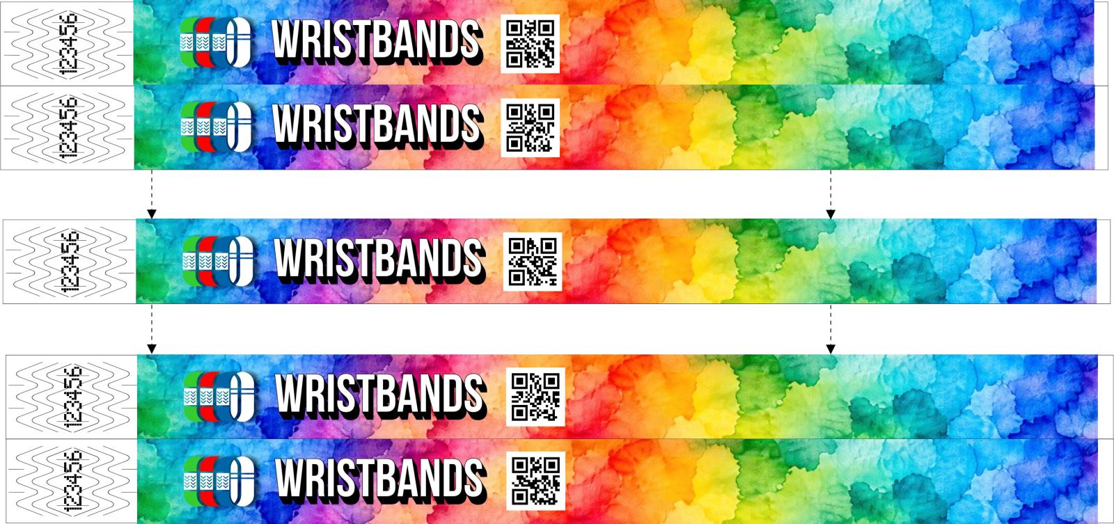 Bracelets portant chacun un QR code différent